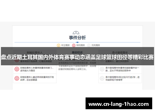 盘点近期土耳其国内外体育赛事动态涵盖足球篮球田径等精彩比赛